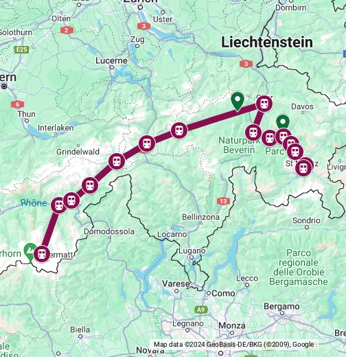 Glacier Express, Route and Timetable - HappyRail - Google My Maps