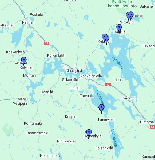 Saarijärvi, haja-asutusalueen rakennuspaikat - Google My Maps